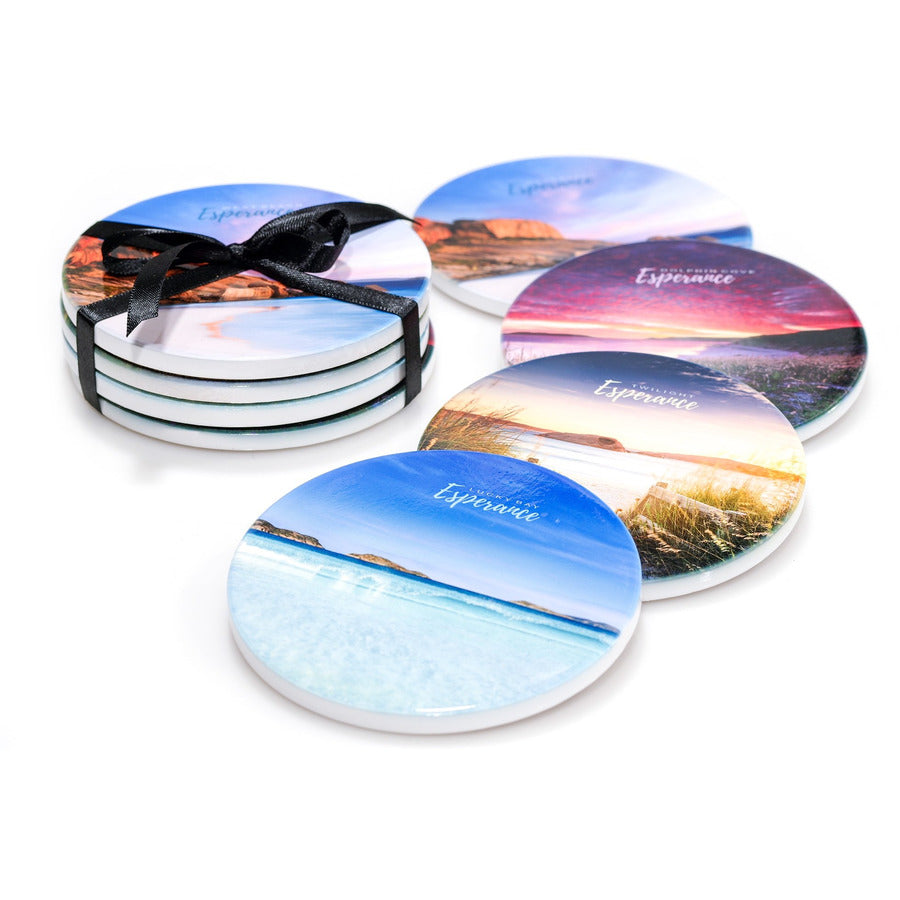 Ceramic Coasters | Set of Four | Printed in Esperance