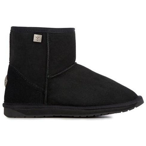 Emu Australian made Platinum Stinger Mini Sheepskin ugg Boot Ankle Height in Black