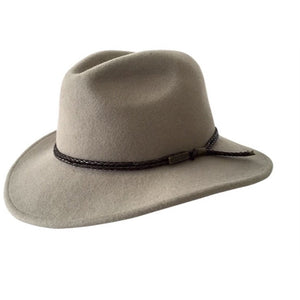 Jacaru Australia Fedora wool hat with leather band - sand colour