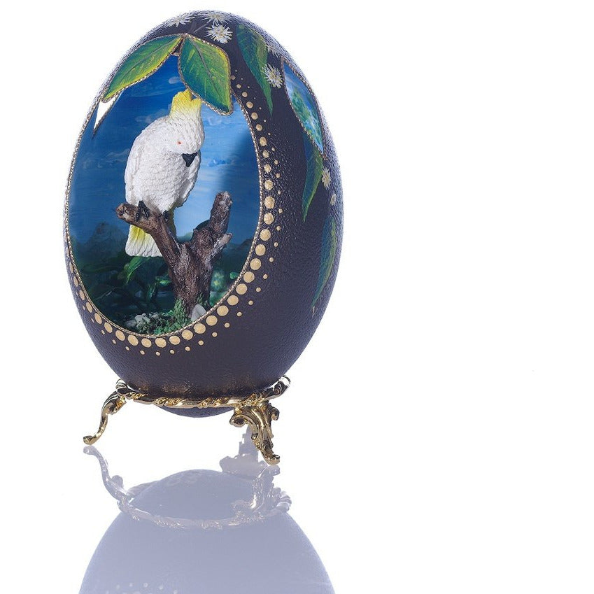 Lorraine Major Emu Egg Eggs cockatoo hand painted hand crafted bird birds hand made 