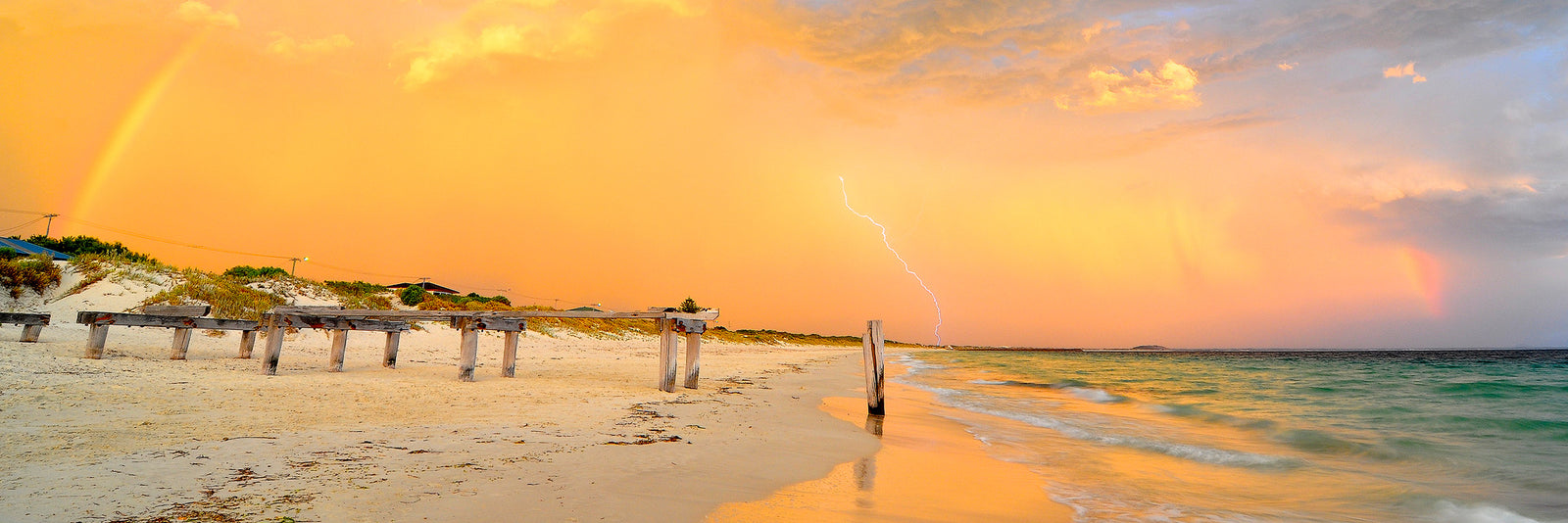 Castletown Quays jetty moody golden storm Esperance panorama Sally Nevin Photography 
