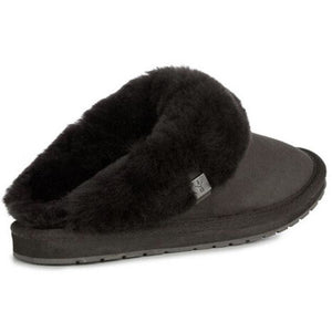 Emu Australia Platinum Eden wool lined sheepskin slide-on slippers Black colour