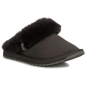 Emu Australia Platinum Eden wool lined sheepskin slide-on slippers Black colour