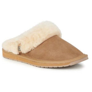 Emu Australia Platinum Eden wool lined sheepskin slide-on slippers chestnut colour