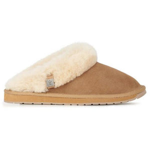 Emu Australia Platinum Eden wool lined sheepskin slide-on slippers chestnut colour