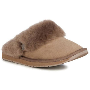 Emu Australia Platinum Eden wool lined sheepskin slide-on slippers Mushroom colour