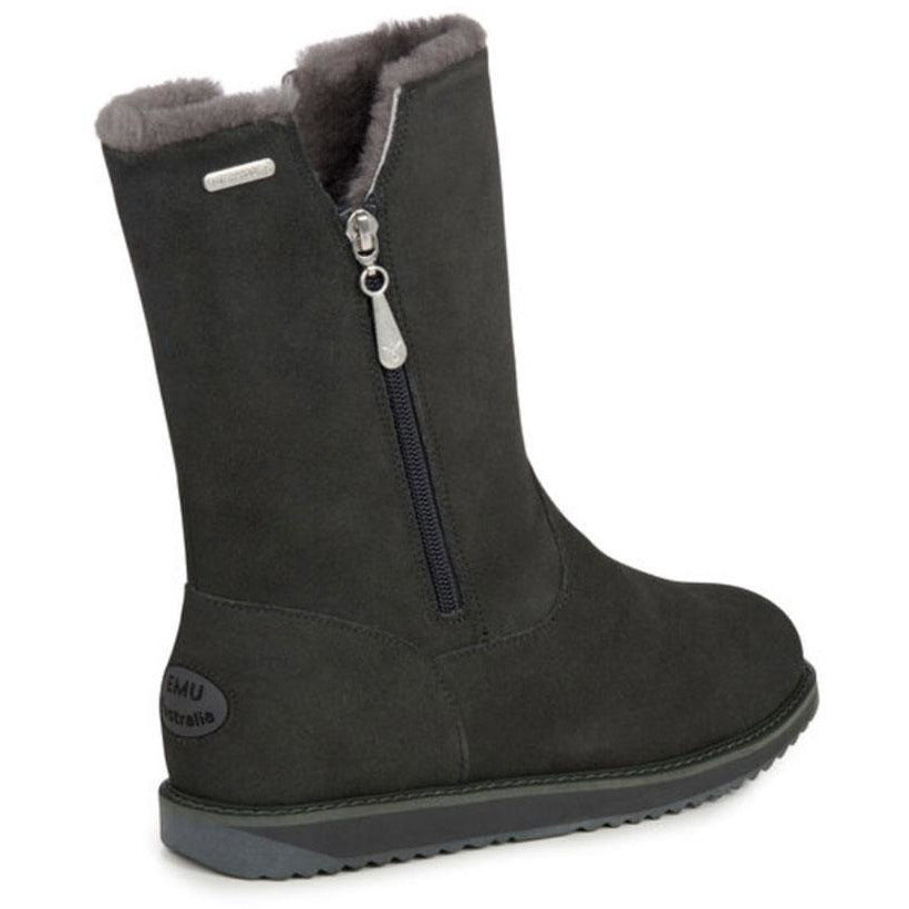 Emu Gravelly waterproof sheepskin boots with side zip in dark grey colour