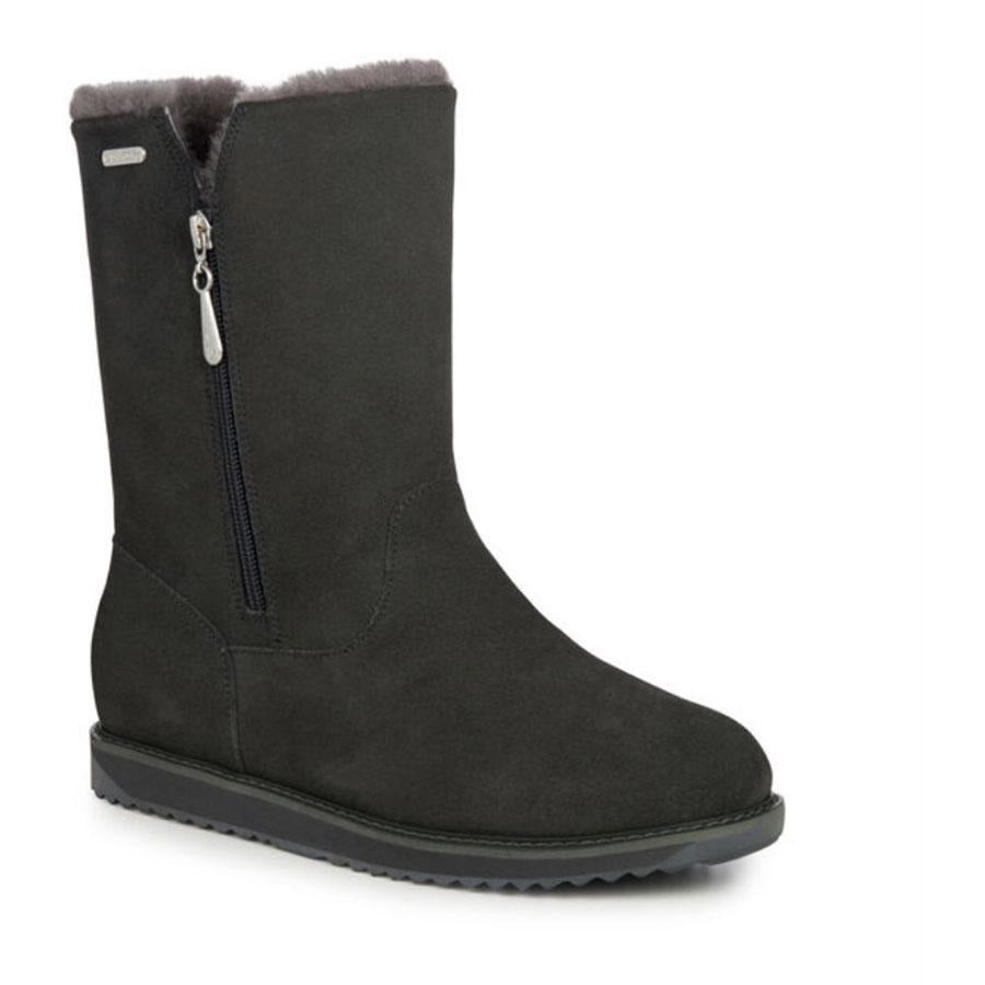 Emu Gravelly waterproof sheepskin boots with side zip in dark grey colour