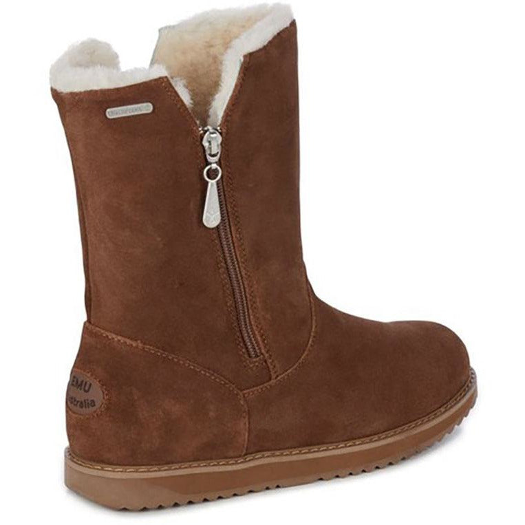 Emu Gravelly waterproof sheepskin boots with side zip in oak brown colour