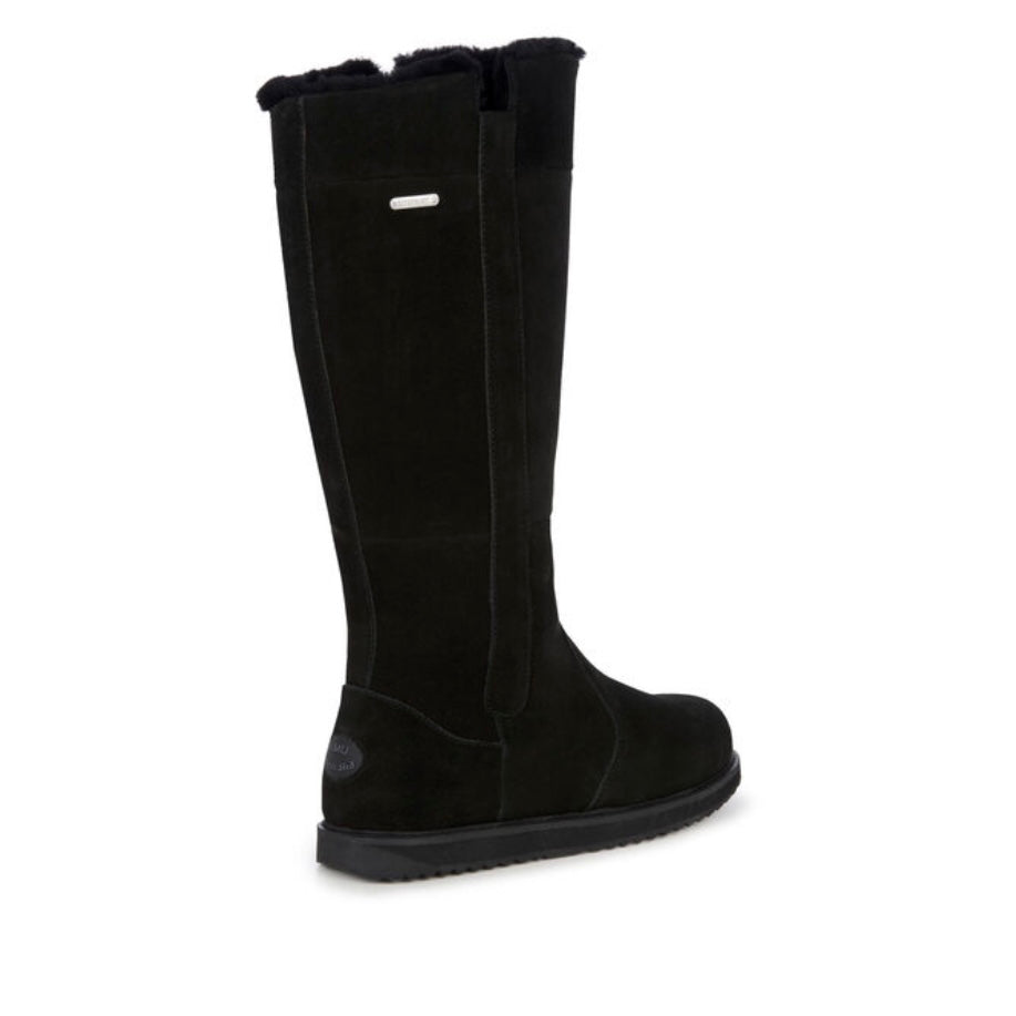 Emu Moonta tall waterproof sheepskin winter boots black colour side 