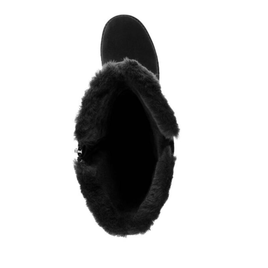 Emu Moonta tall waterproof sheepskin winter boots black colour top view