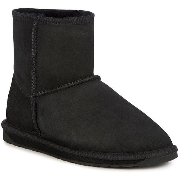 Emu Australian made Platinum Stinger Mini Sheepskin ugg Boot Ankle Height in Black