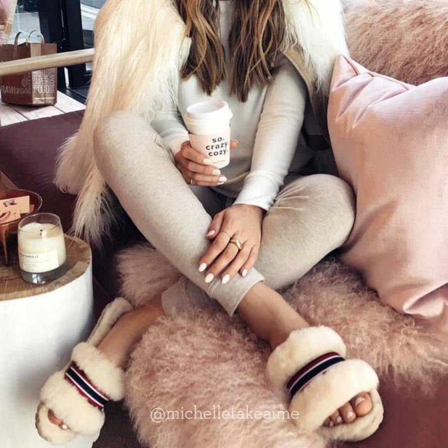 Emu top fur slippers