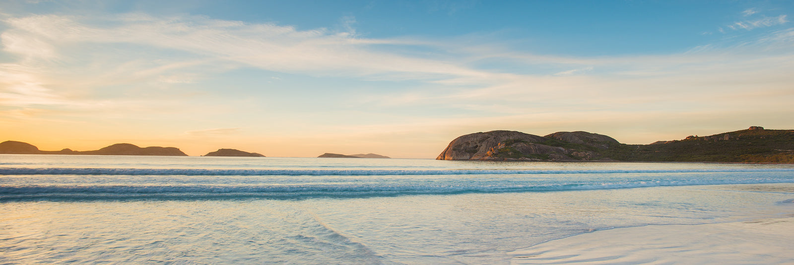 Beautiful sunrise image at Lucky Bay esperance panorama