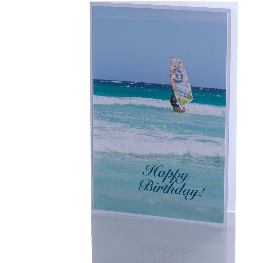 Blank Card With Envelope | Happy Birthday | Windsurfer