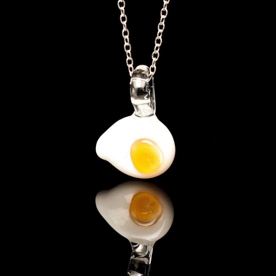 Glass Pendant Necklace | Fried Egg