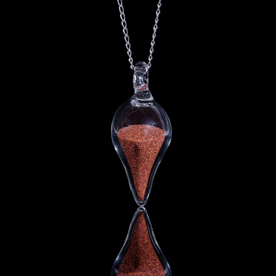 Glass Pendant Necklace | Red Sand