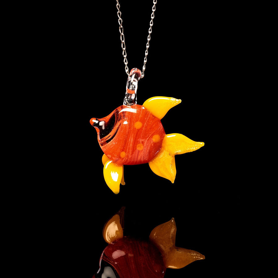 Glass Pendant Necklace | Red Fish