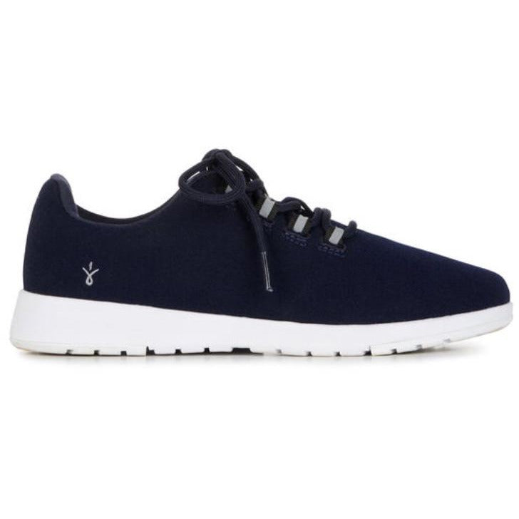 Emu Australia Barkly wool sneaker in midnight blue with dark blue laces and a white sole