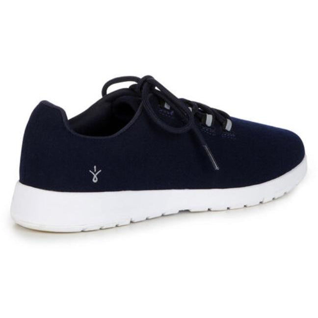 Emu Australia Barkly wool sneaker in midnight blue with dark blue laces and a white sole